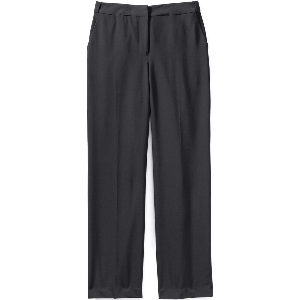 new lands end washable wool blend black trousers classic pants 20 tall long nwt